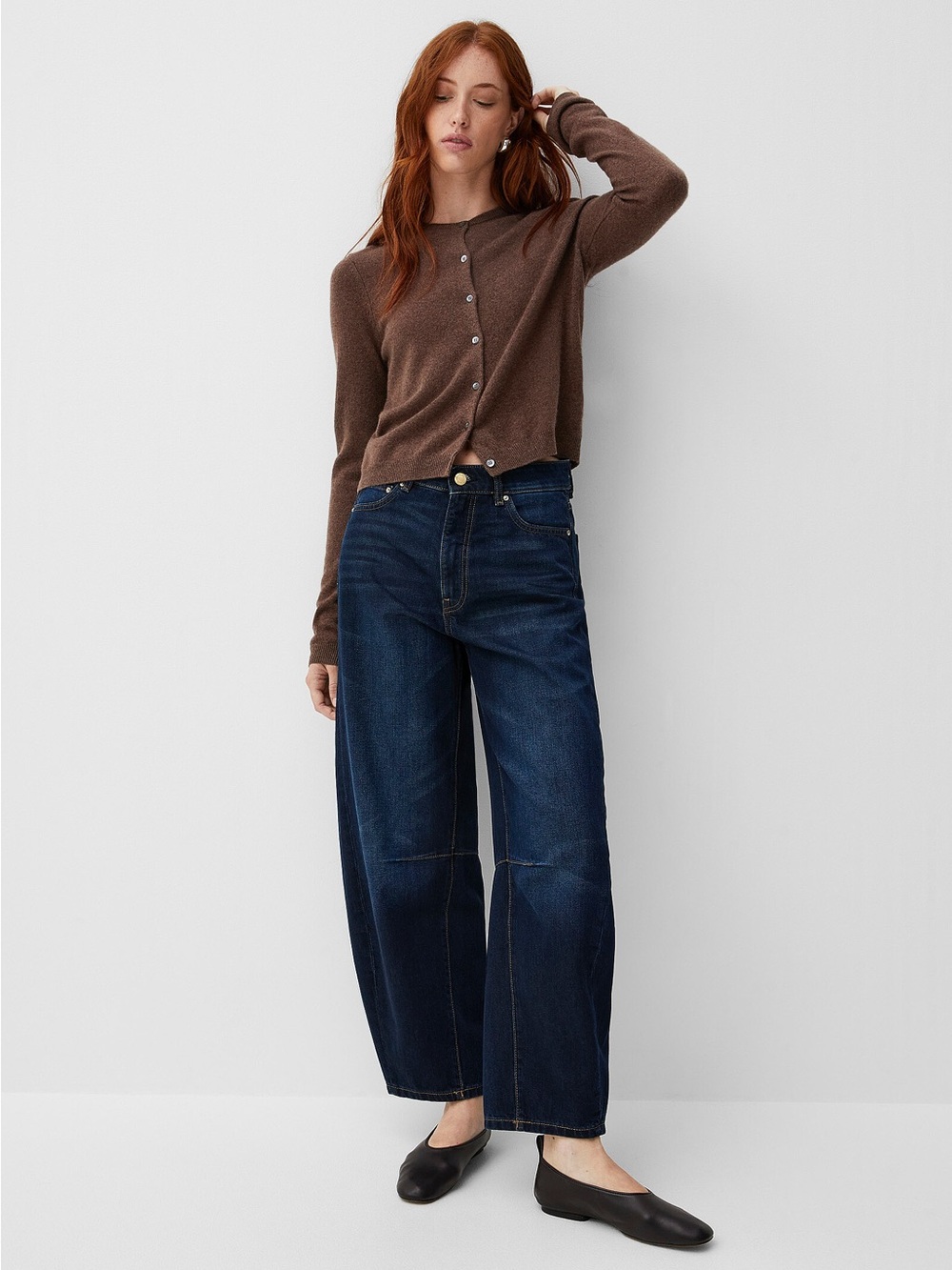 DL1961 Miro Battle Relaxed Straight Dark Blue Jeans - Picture 2 of 10